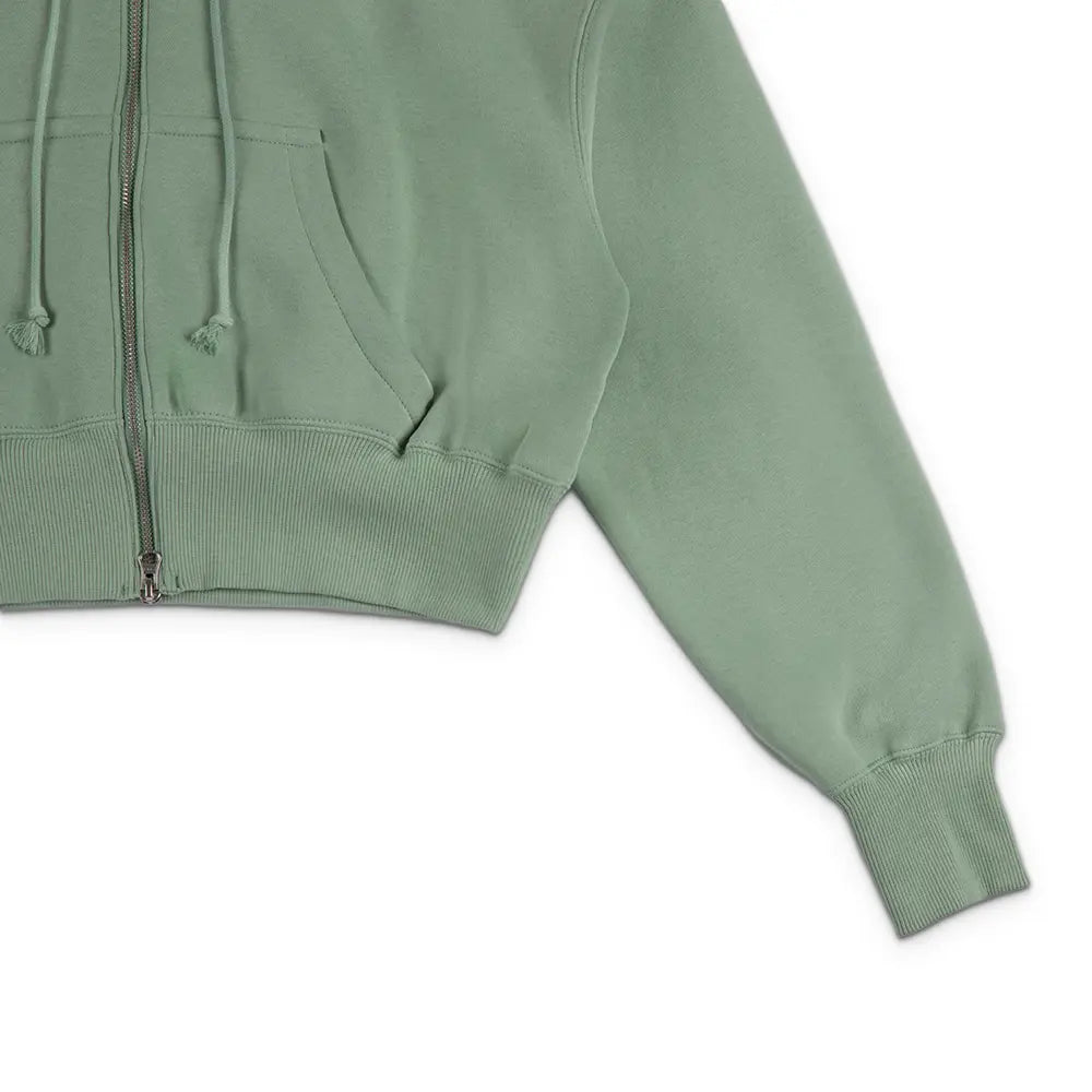 W NSW Phoenix Fleece Loose FZ Cropped Hoodie 'Steam Sail'