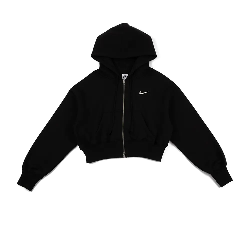 W NSW Phoenix Fleece Full-Zip Cropped Hoodie 'Black'
