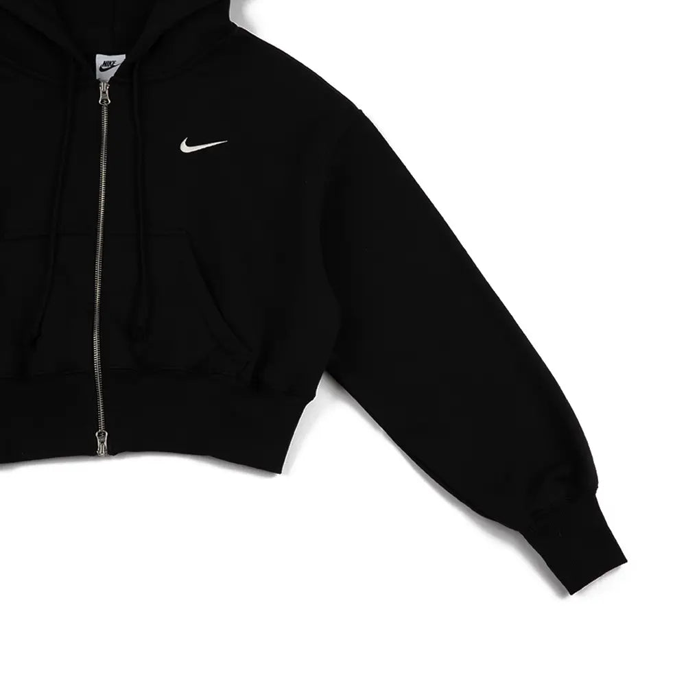W NSW Phoenix Fleece Full-Zip Cropped Hoodie 'Black'