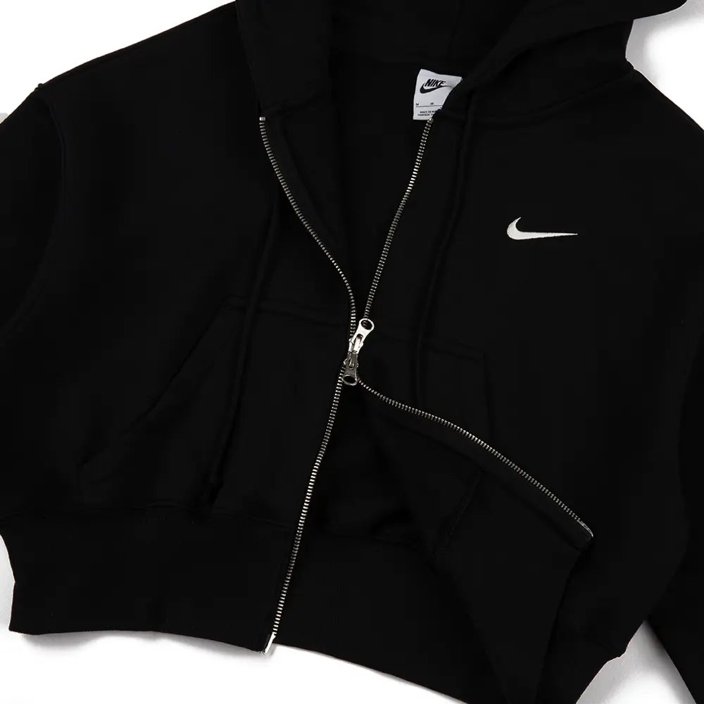 W NSW Phoenix Fleece Full-Zip Cropped Hoodie 'Black'
