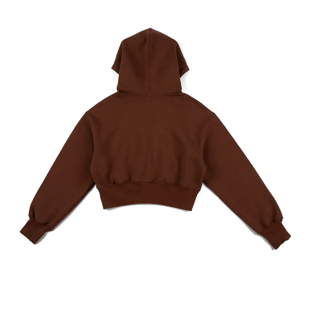W NSW Phoenix Fleece Full-Zip Cropped Hoodie 'Fauna Brown'