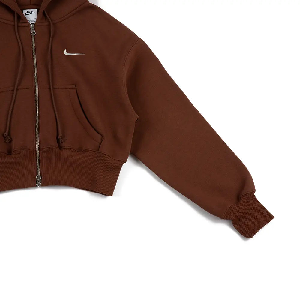 W NSW Phoenix Fleece Full-Zip Cropped Hoodie 'Fauna Brown'