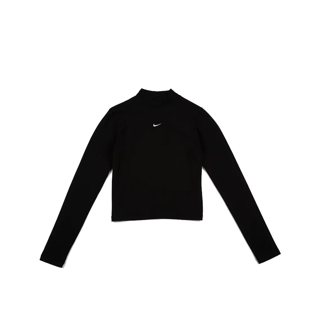 W NSW Chill Knit LS Mock-Neck Tee 'Black'
