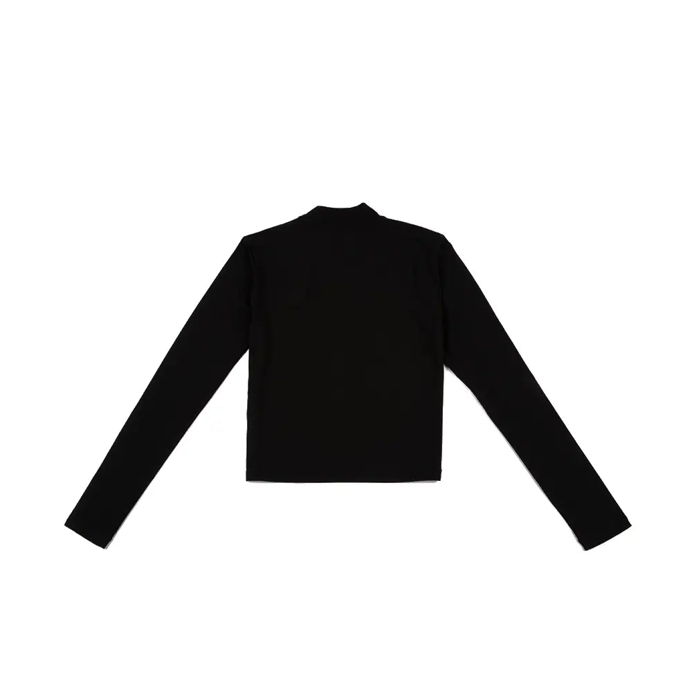 W NSW Chill Knit LS Mock-Neck Tee 'Black'