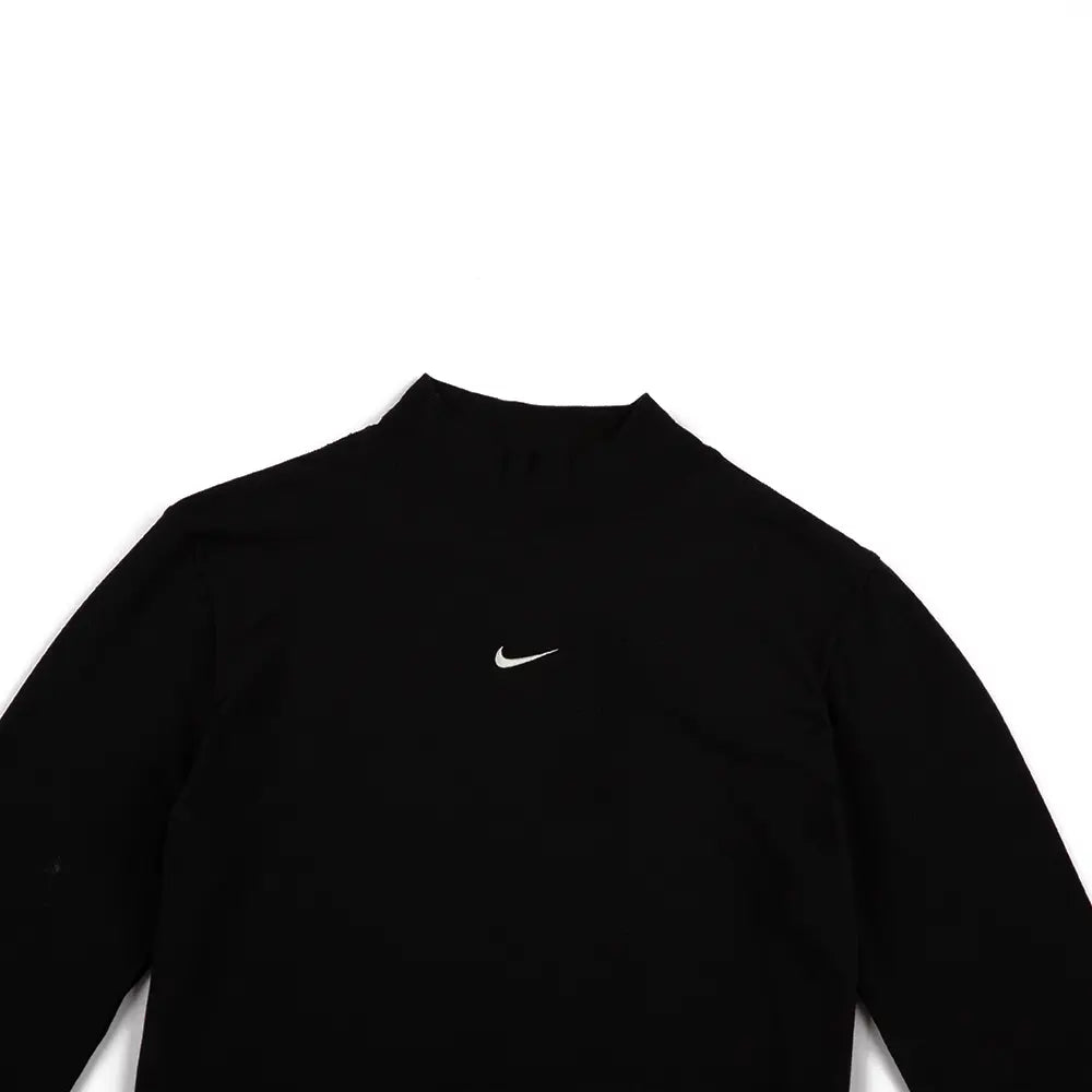 W NSW Chill Knit LS Mock-Neck Tee 'Black'
