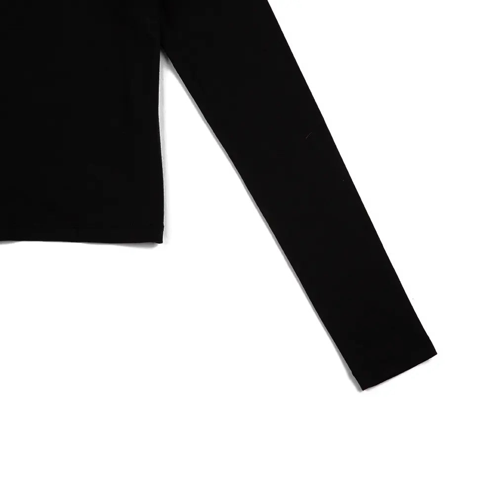 W NSW Chill Knit LS Mock-Neck Tee 'Black'
