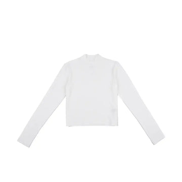 W NSW Chill Knit LS Mock-Neck Tee 'White'