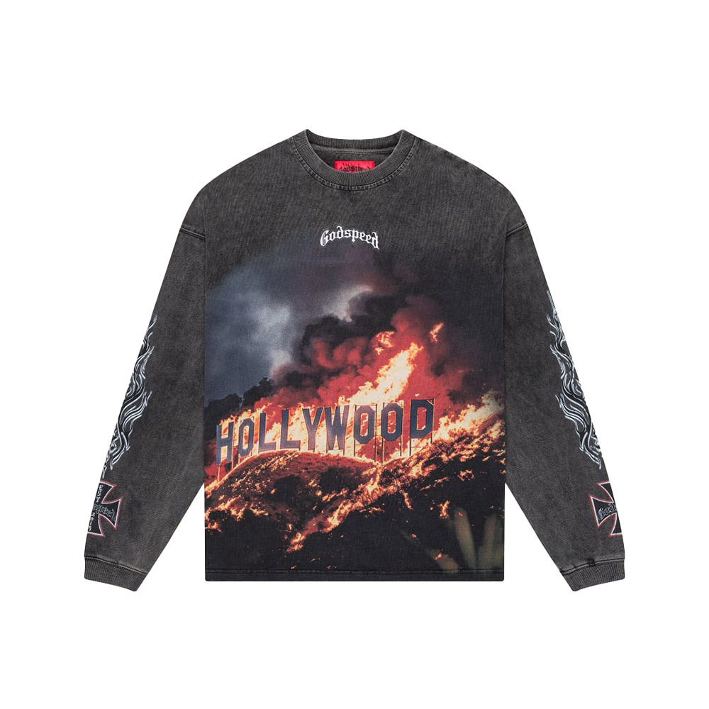 Hollywood Inferno LS Tee 'Grey Wash'