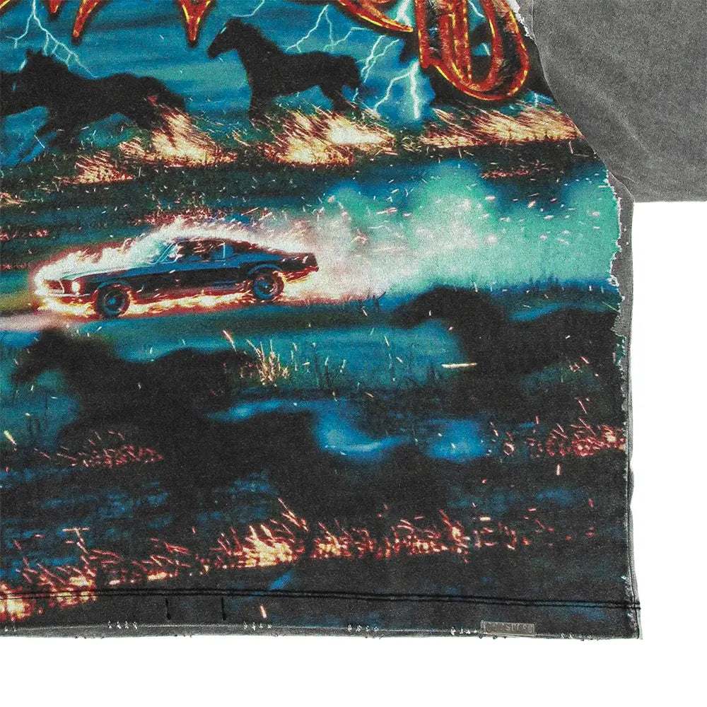 Horsepower T Shirt 'Grey Wash'
