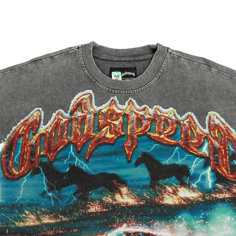 Horsepower T Shirt 'Grey Wash'