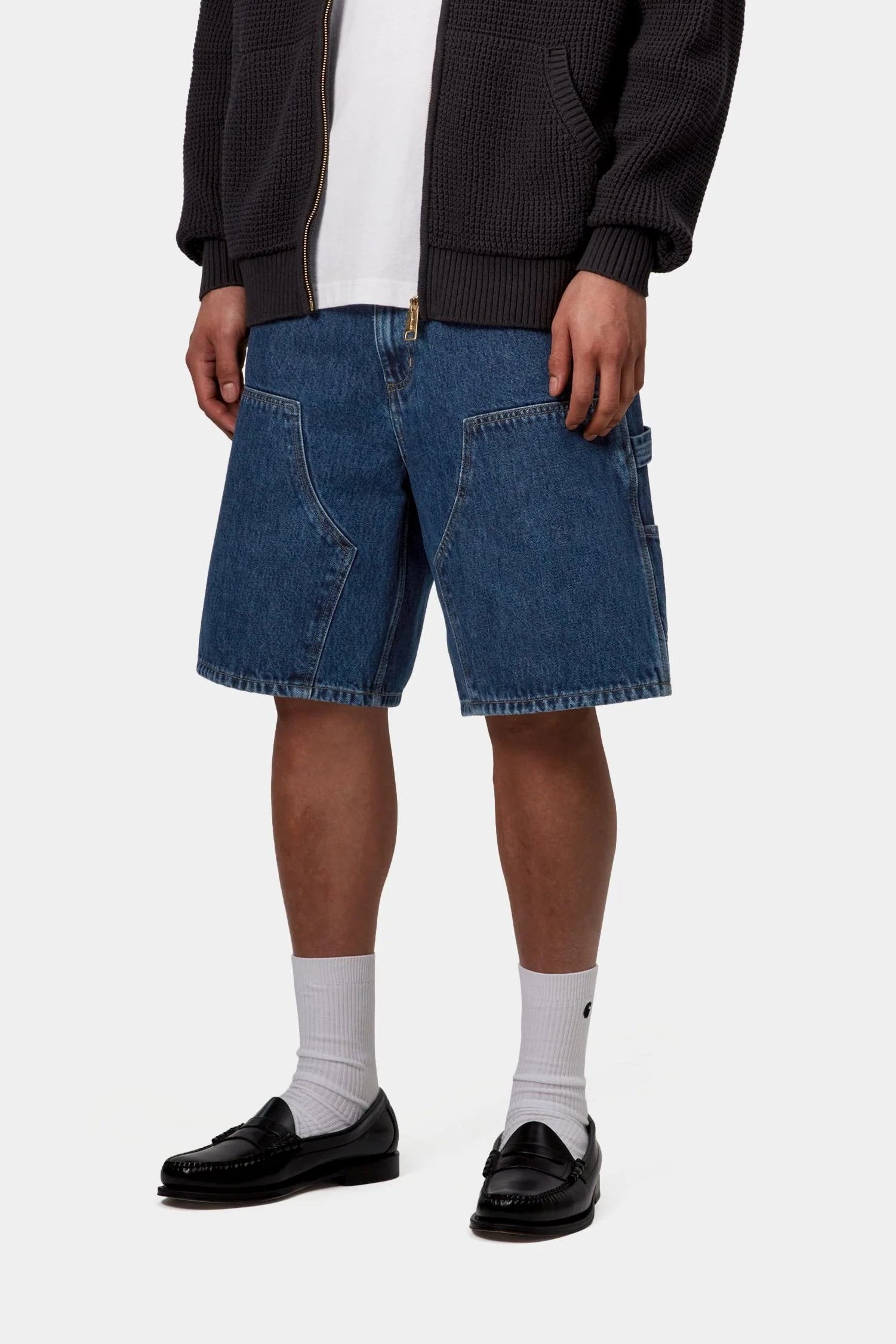 Double Knee Short 'Blue (Stone Washed)'