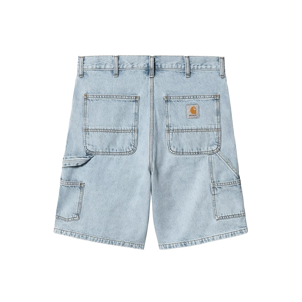 Double Knee Short 'Blue Heavy Worn Bleached'