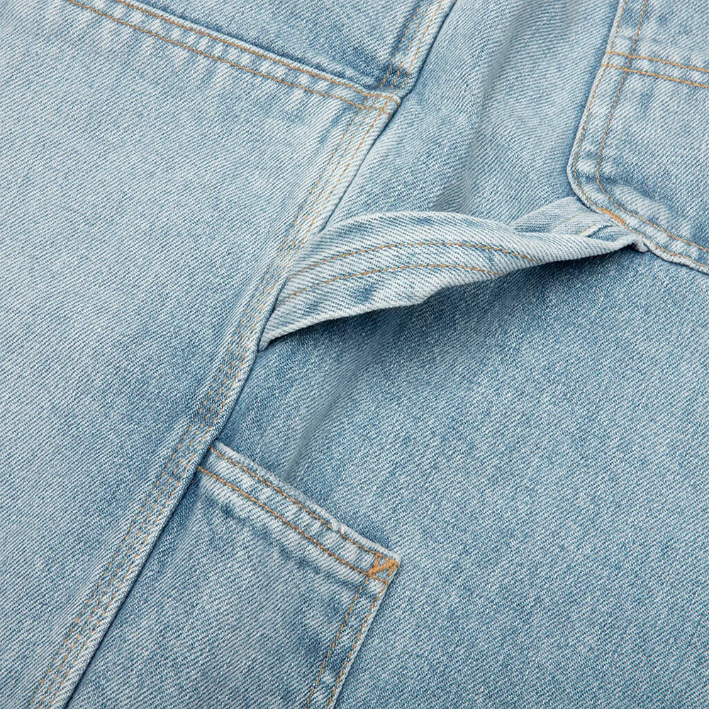 Double Knee Short 'Blue Heavy Worn Bleached'