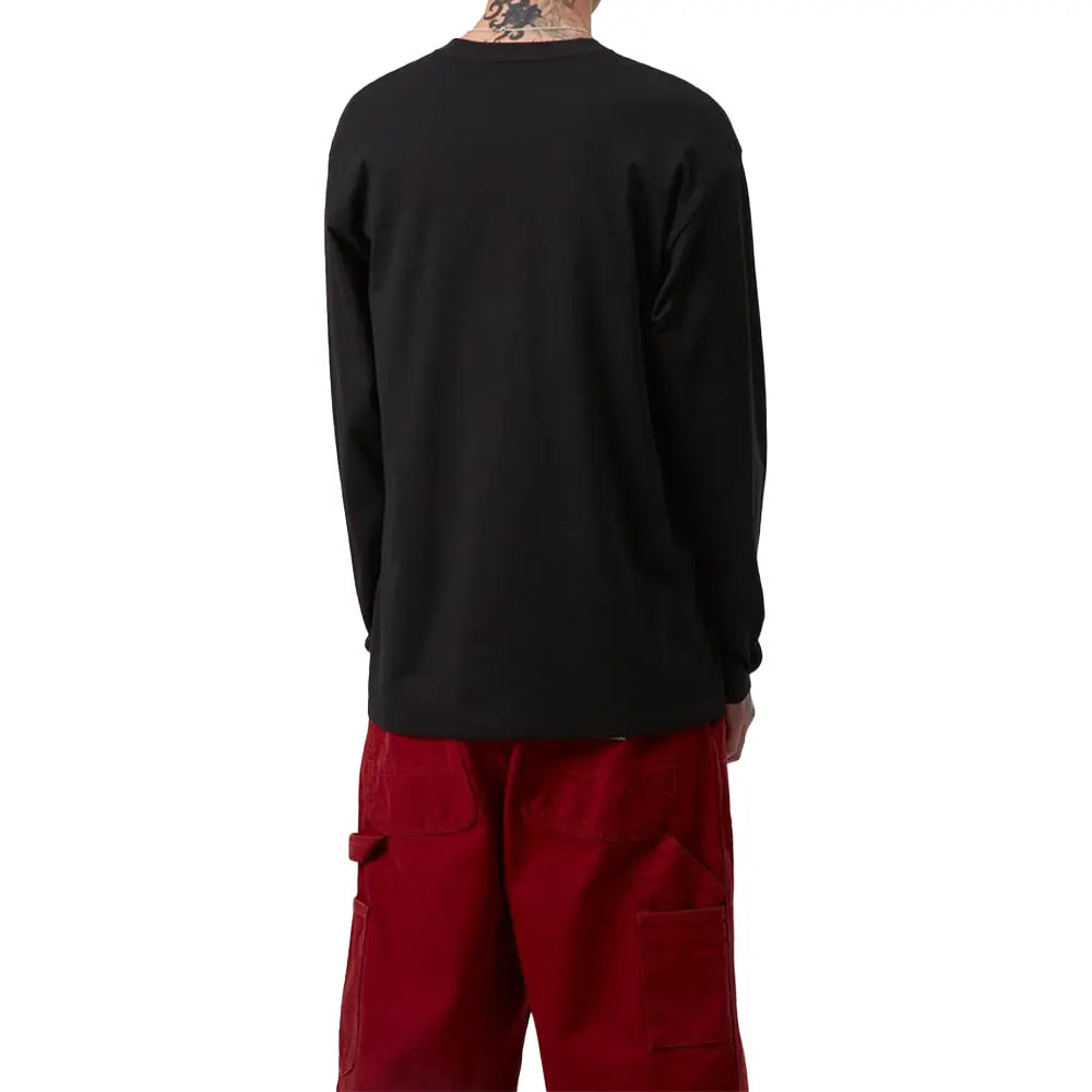 Long Sleeve Pocket Heart T-Shirt 'Black Red'