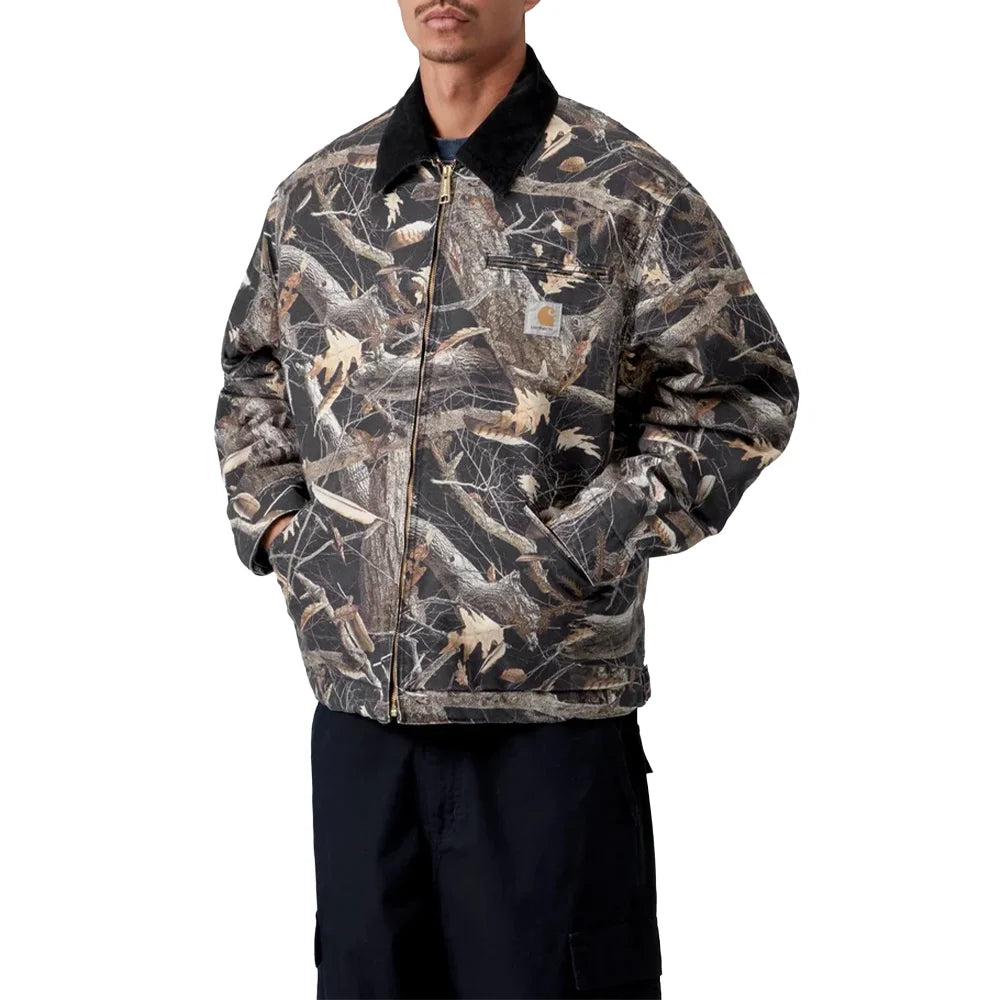 OG Detroit Jacket 'Black Heavy Stone Wash Camo Feather Tree'