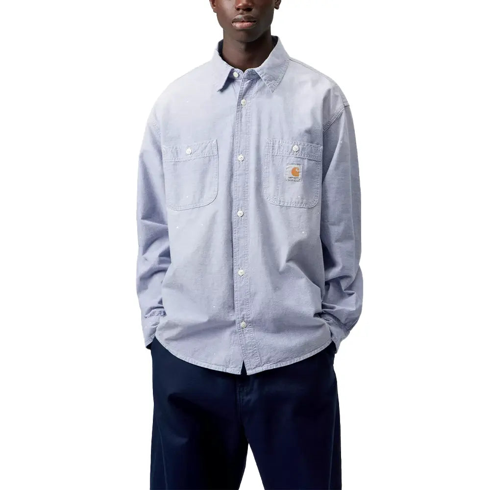 LS Painter Shirt 'Blue Worn Used, Splatter'