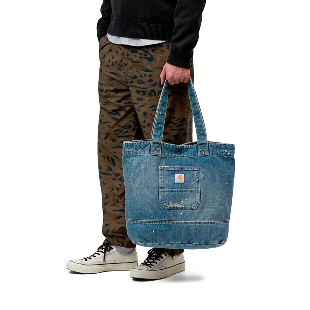 Denim Tote 'Blue Destroy Wash, Splatter'