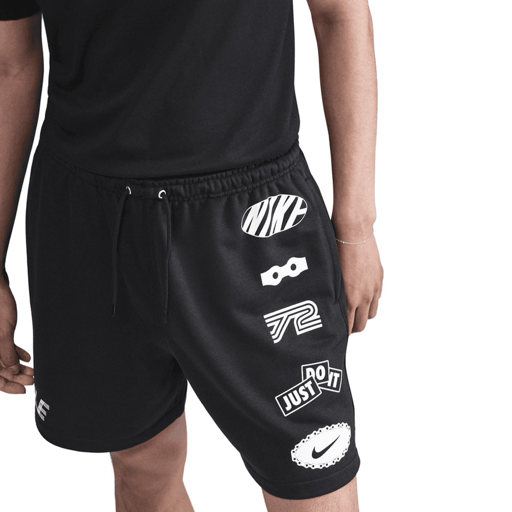 Nike Club French Terry Flow Shorts 'Black White'