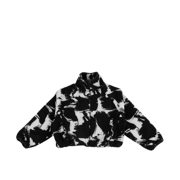 W NSW Oversized High-Pile Fleece Top 'Black White'