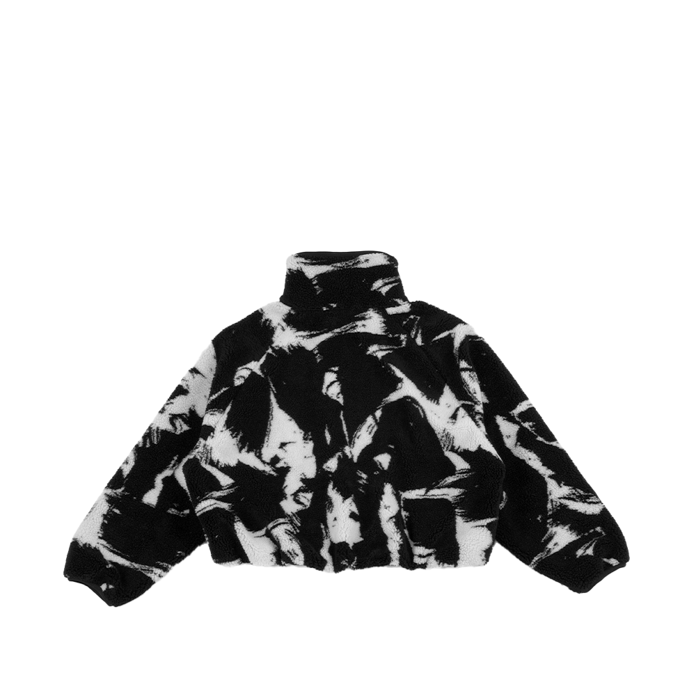 W NSW Oversized High-Pile Fleece Top 'Black White'
