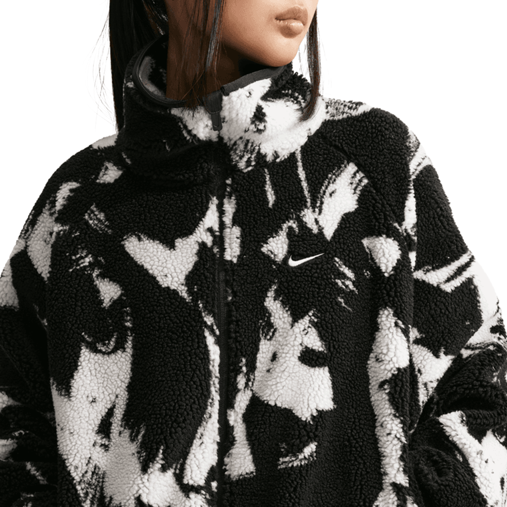 W NSW Oversized High-Pile Fleece Top 'Black White'