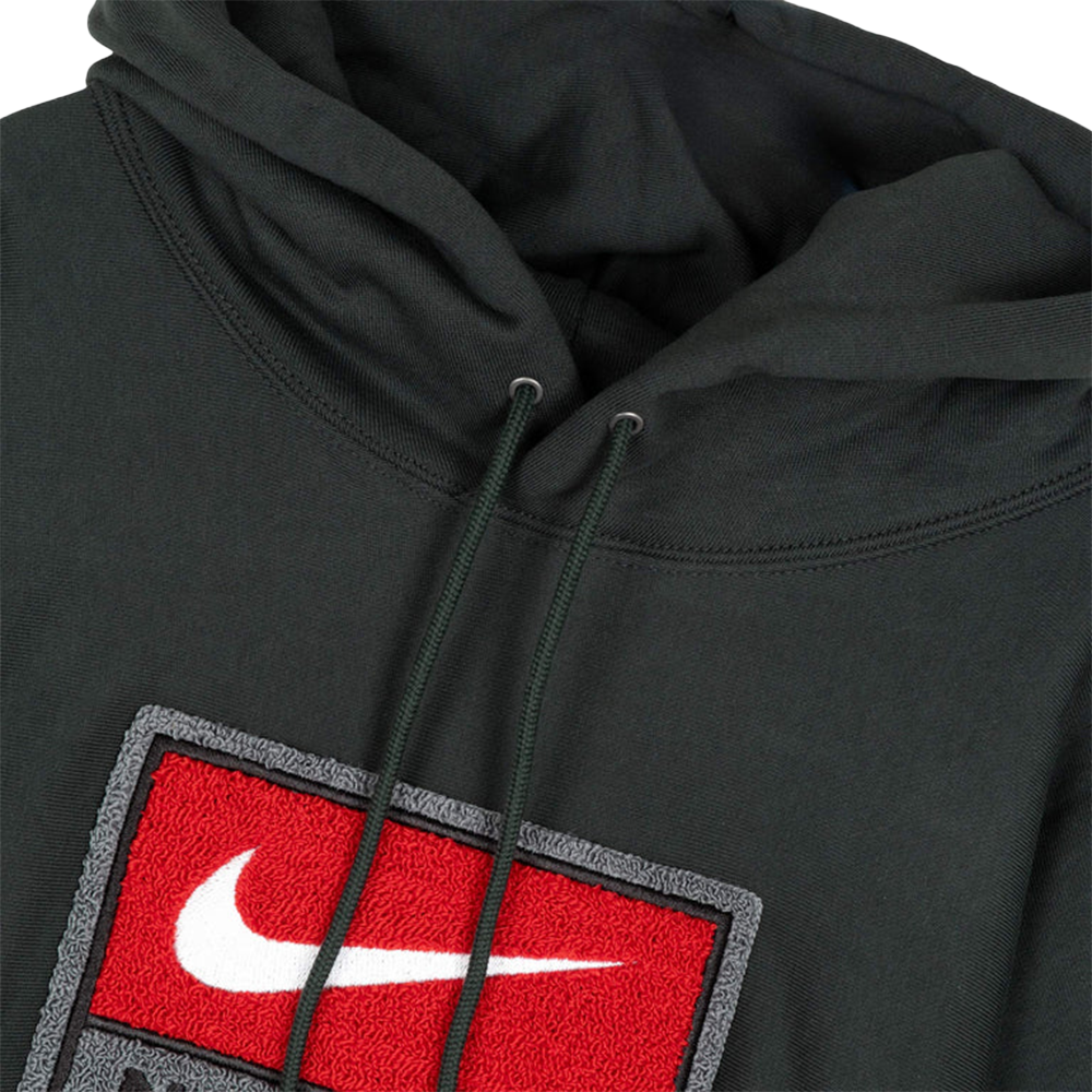 Solo Swoosh Fleece Pullover Hoodie 'Black Spruce White'
