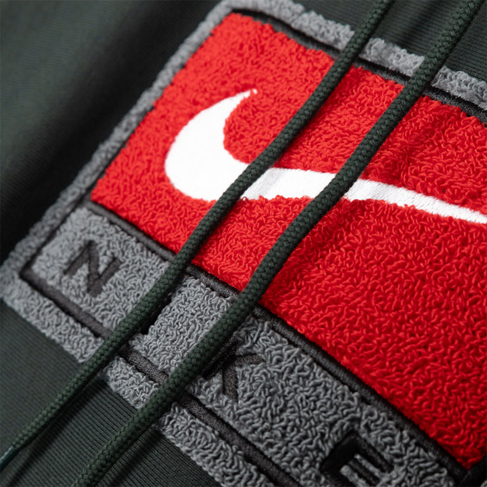 Solo Swoosh Fleece Pullover Hoodie 'Black Spruce White'