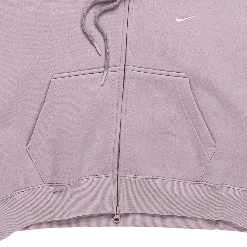 W Studio Fleece Medium Weight Oversized Full-Zip Cropped Hoodie 'Bleached Lilac Sail'