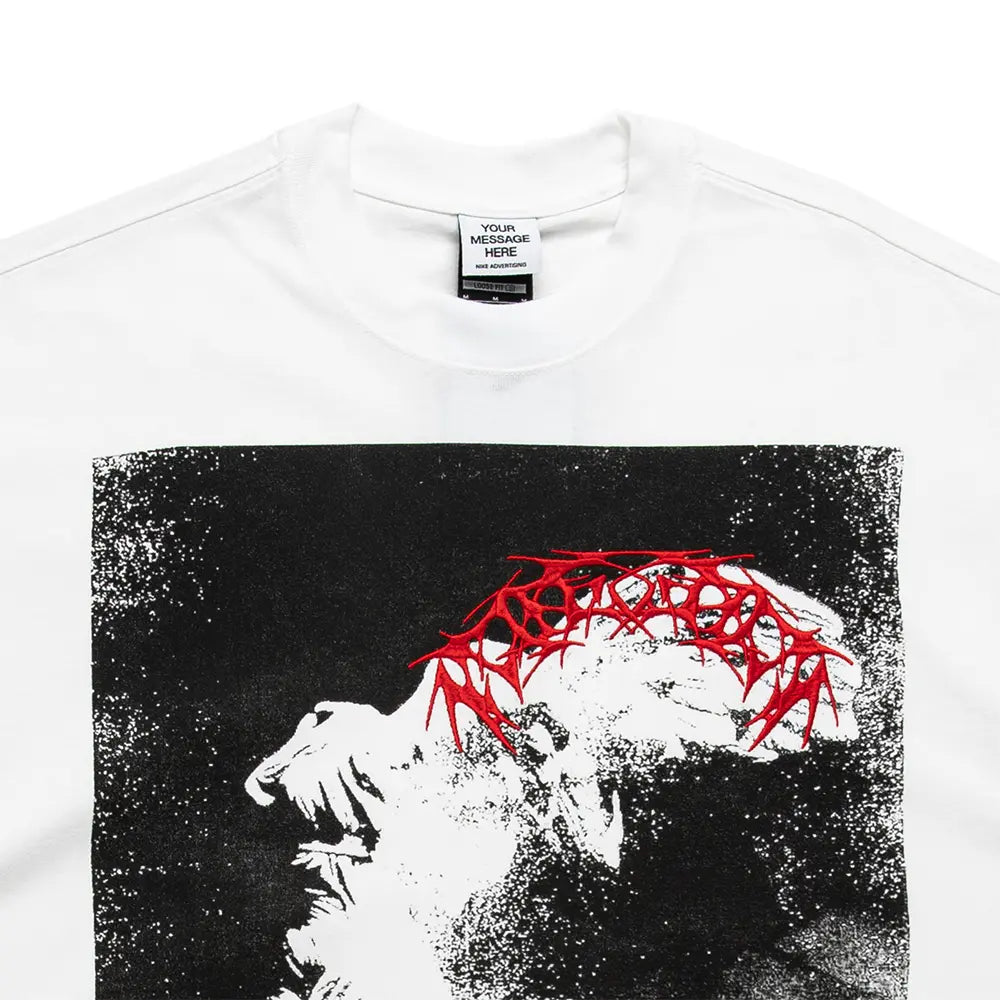 Your Message Here Dino Print Loose Tee 'White'