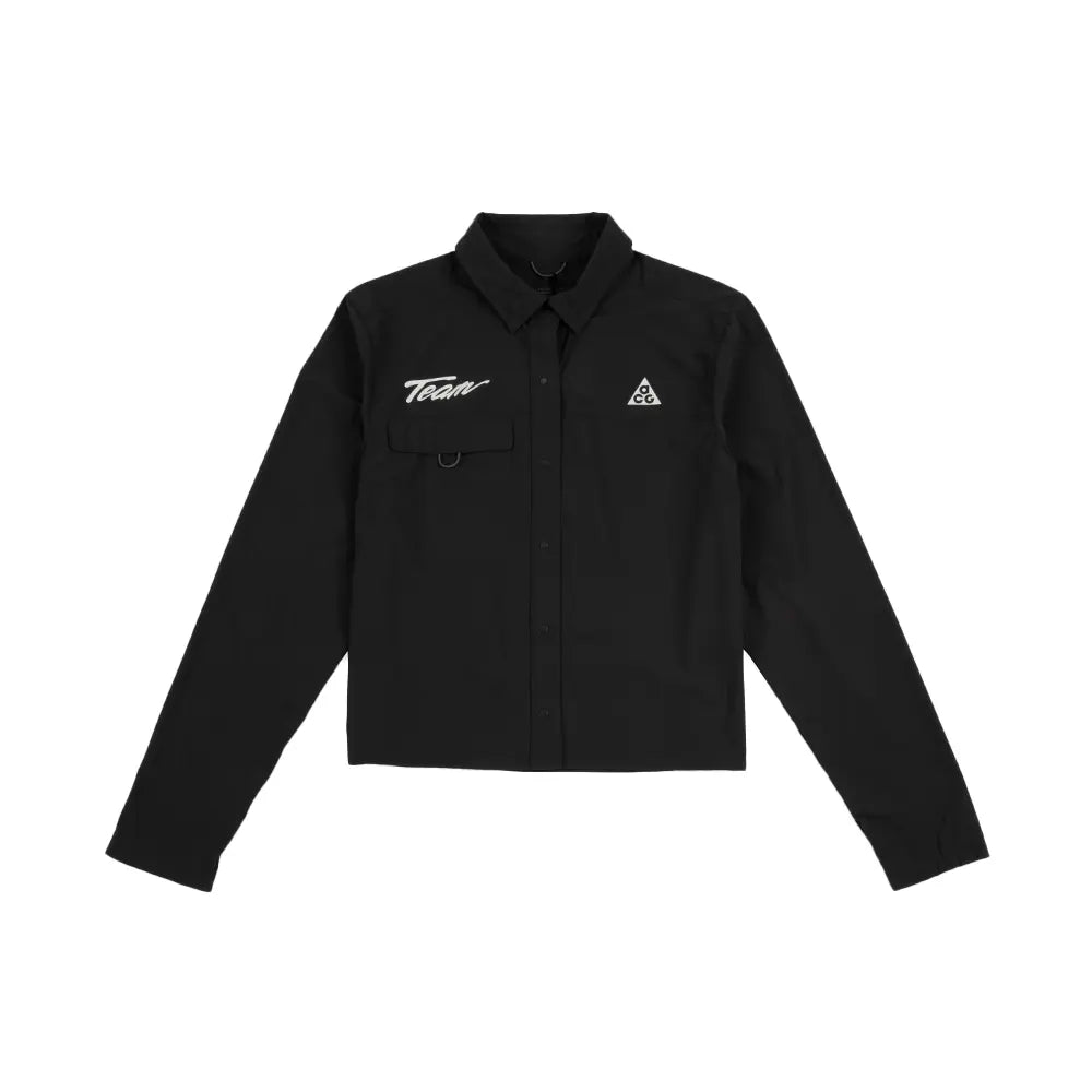 W ACG "Aireez" Button-Up Graphic Trail Running Top 'Dark Smoke Grey'