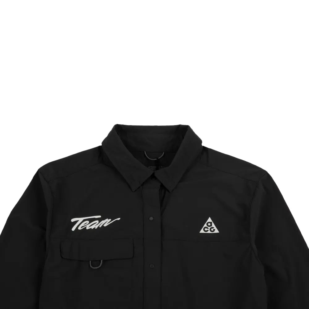 W ACG "Aireez" Button-Up Graphic Trail Running Top 'Dark Smoke Grey'