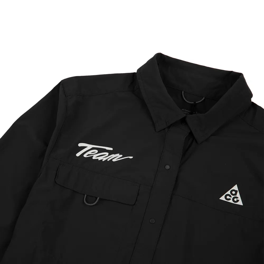W ACG "Aireez" Button-Up Graphic Trail Running Top 'Dark Smoke Grey'