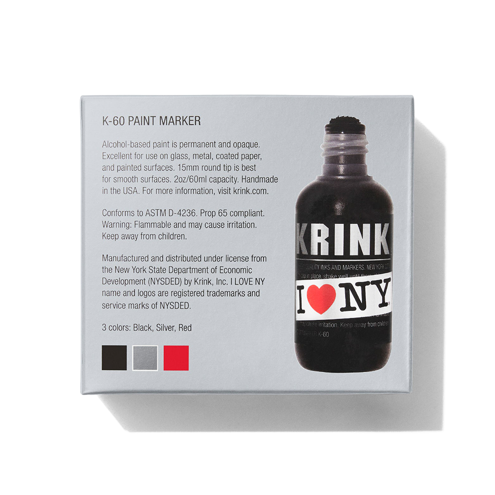 K-60 'I Love NY' Paint Marker 3-Pack 'Black, Silver, Red'