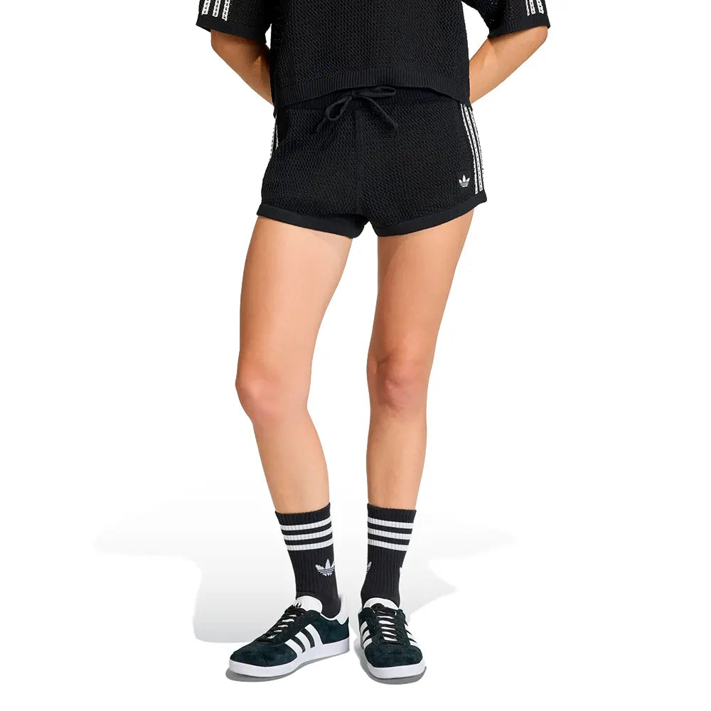 W Knitted Crochet Shorts 'Black'