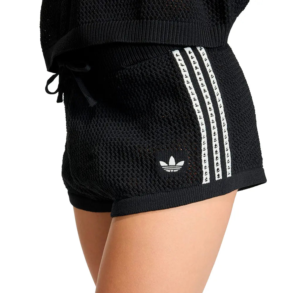W Knitted Crochet Shorts 'Black'
