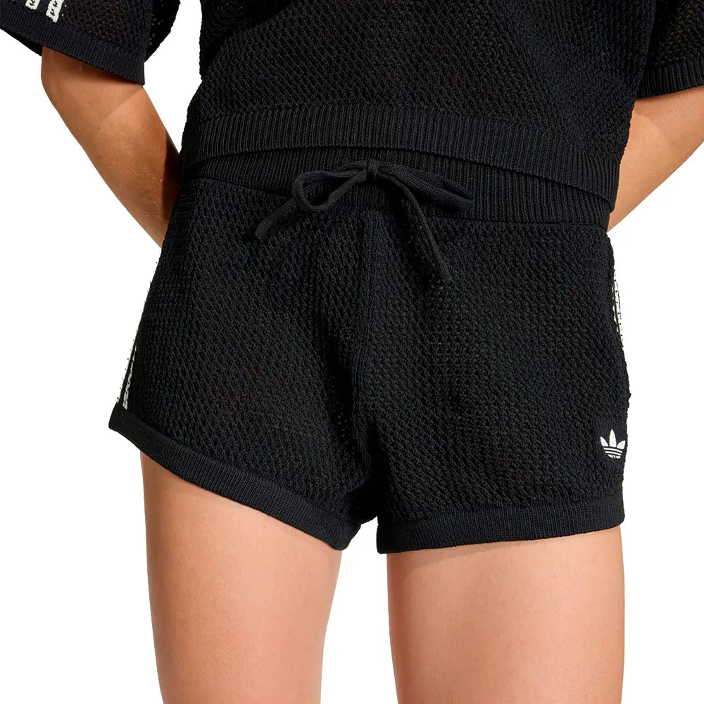W Knitted Crochet Shorts 'Black'
