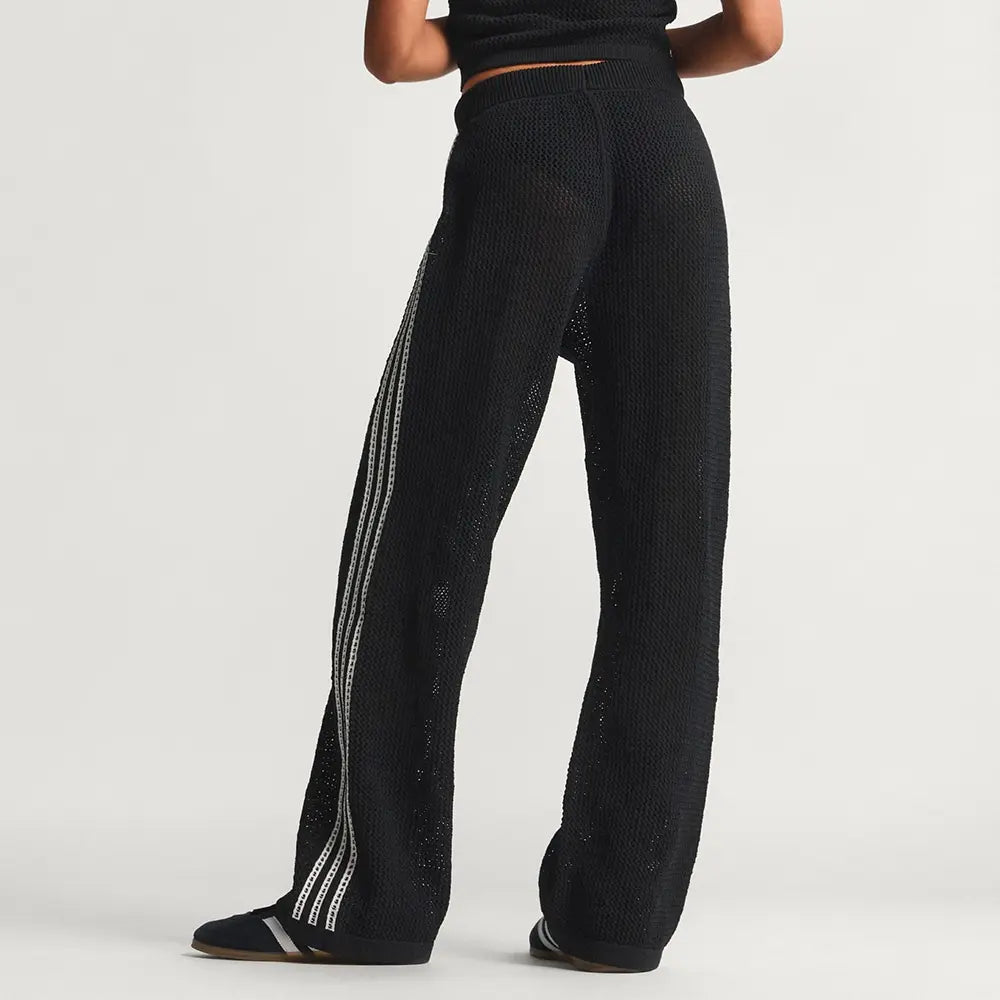 W Knitted Crochet Firebird Track Pants 'Black'