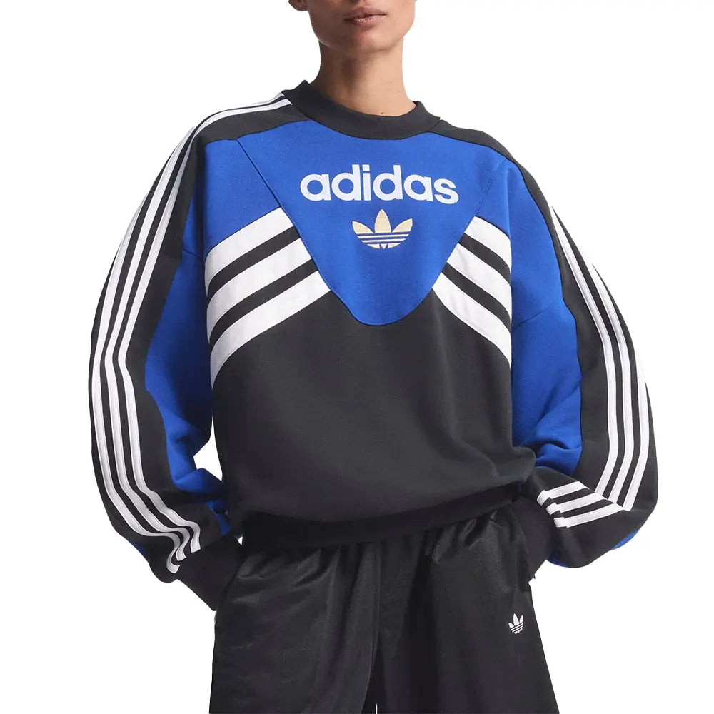 W Cutline Crew Sweatshirt 'Royal Blue Black'