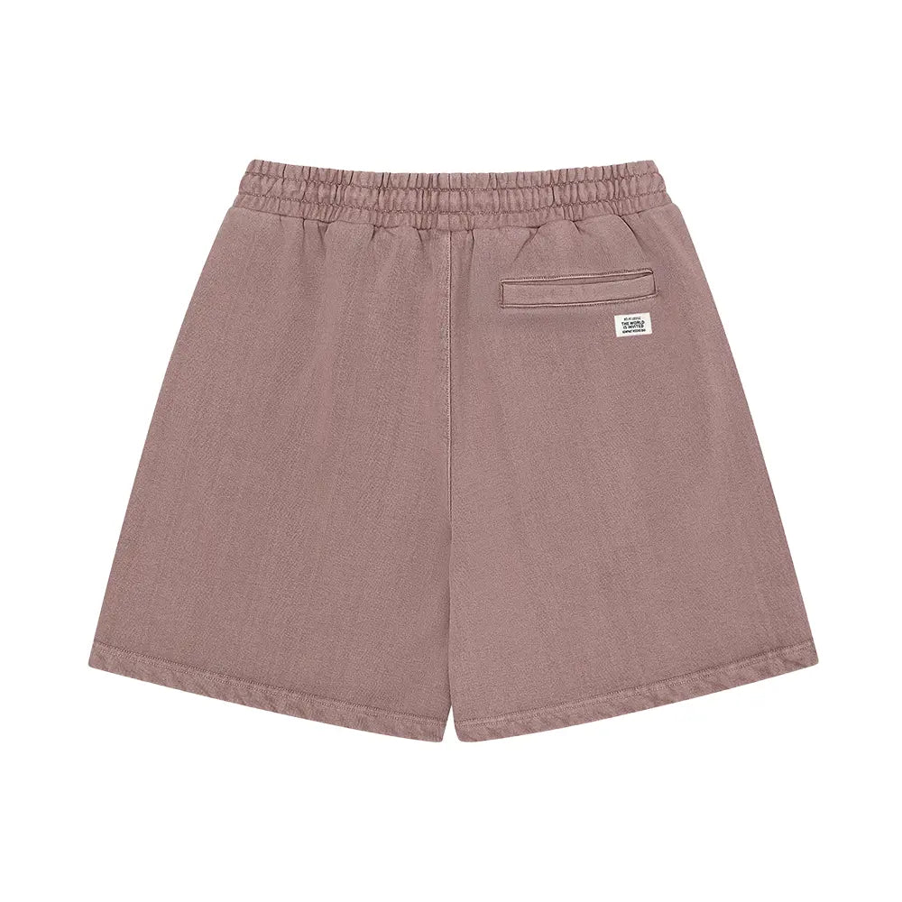 KRB Washed Embroidered Shorts 'Ash Burgundy'