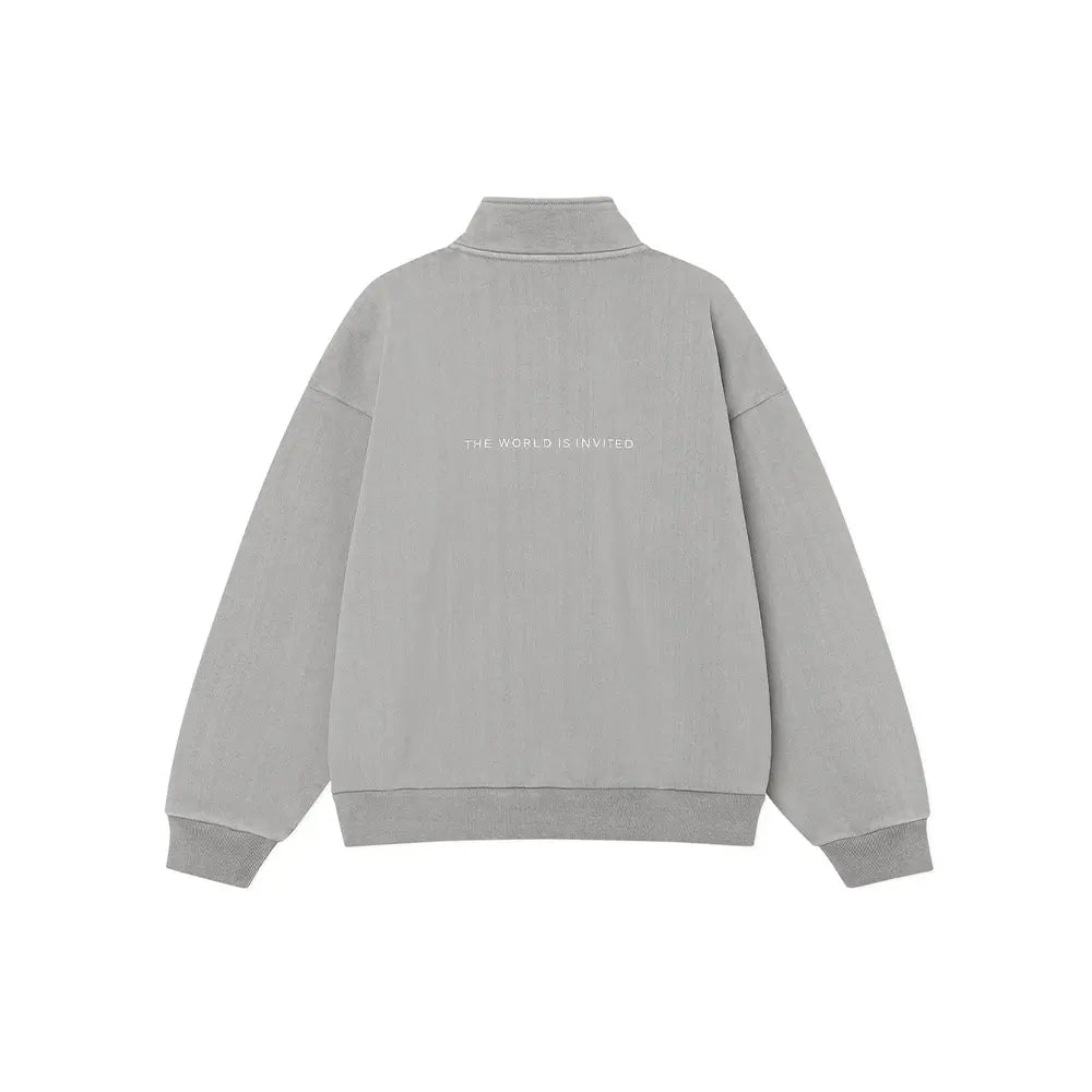 KRB Washed Embroidered Half Zip-Up 'Grey'