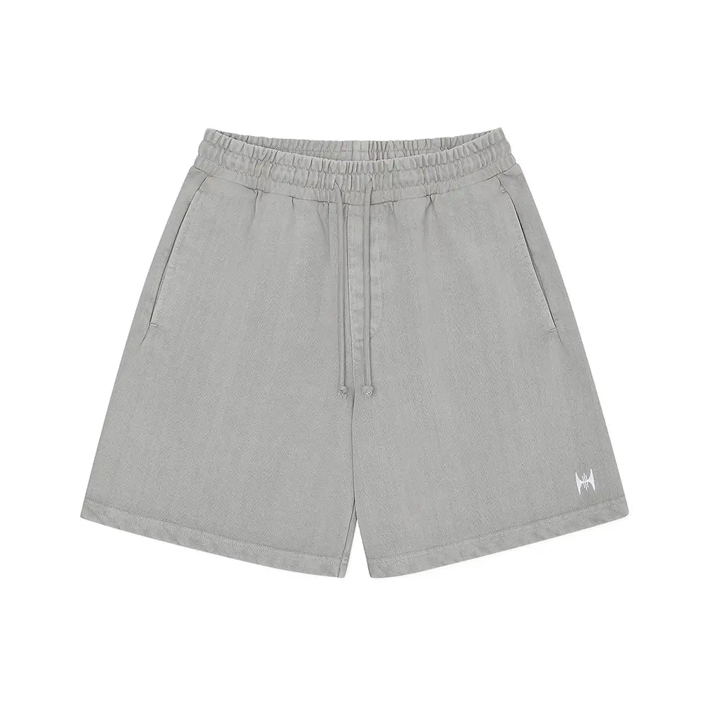 KRB Washed Embroidered Shorts 'Grey'