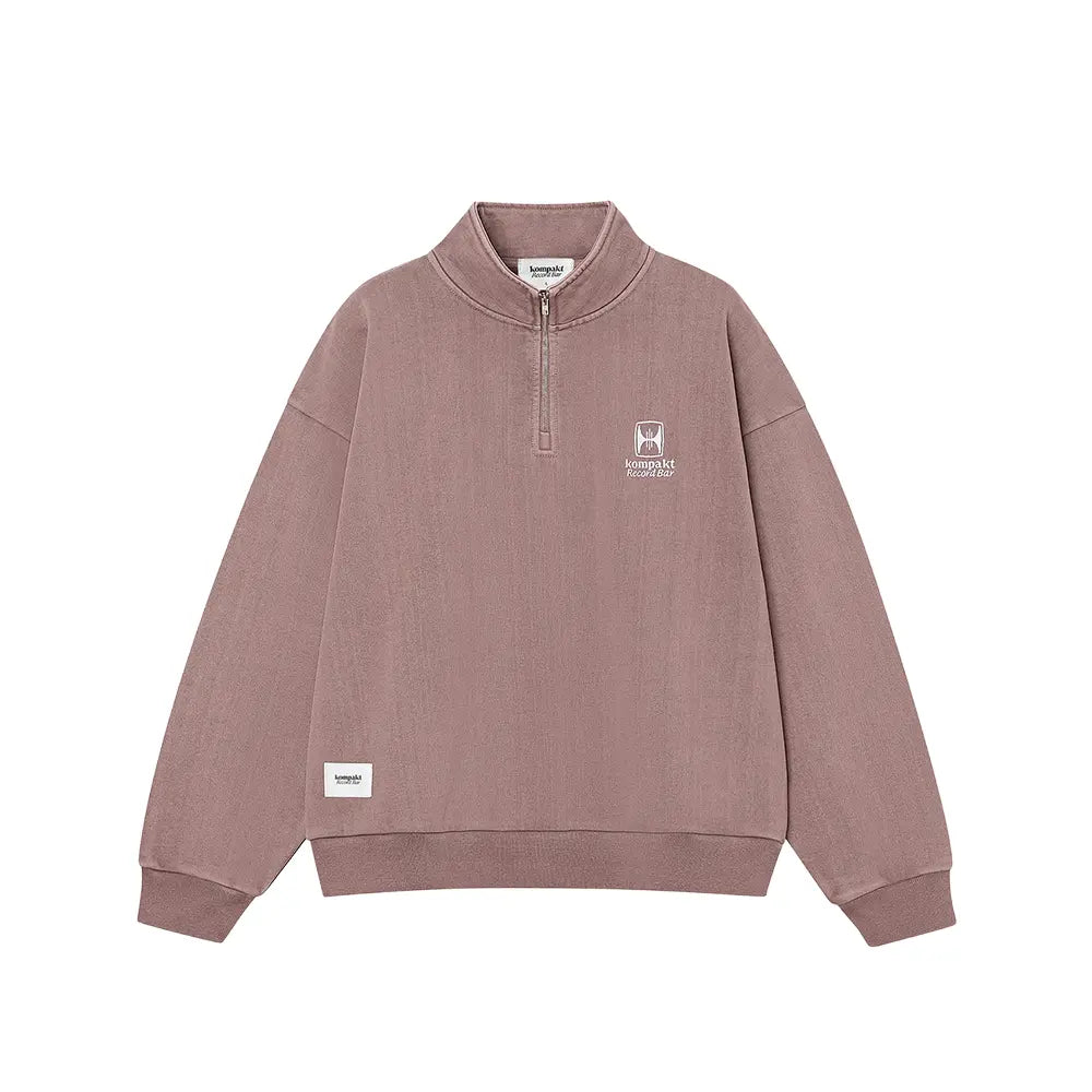KRB Washed Embroidery Half Zip-Up 'Ash Burgundy'