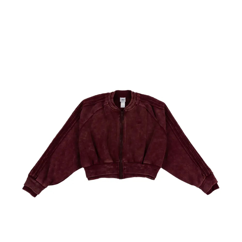 W SST Double Layered Cropped Track Top 'Maroon'