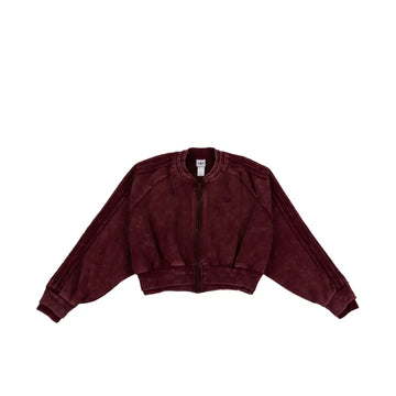W SST Double Layered Cropped Track Top 'Maroon'