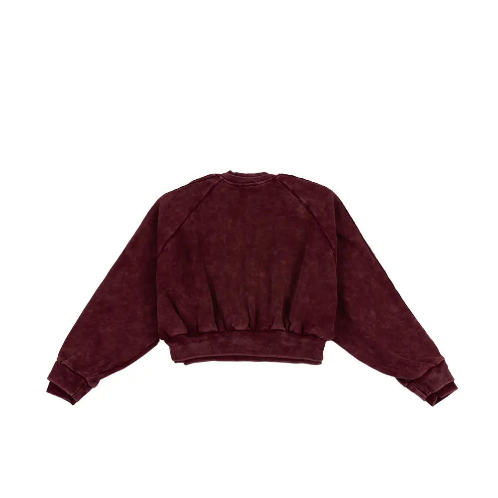 W SST Double Layered Cropped Track Top 'Maroon'