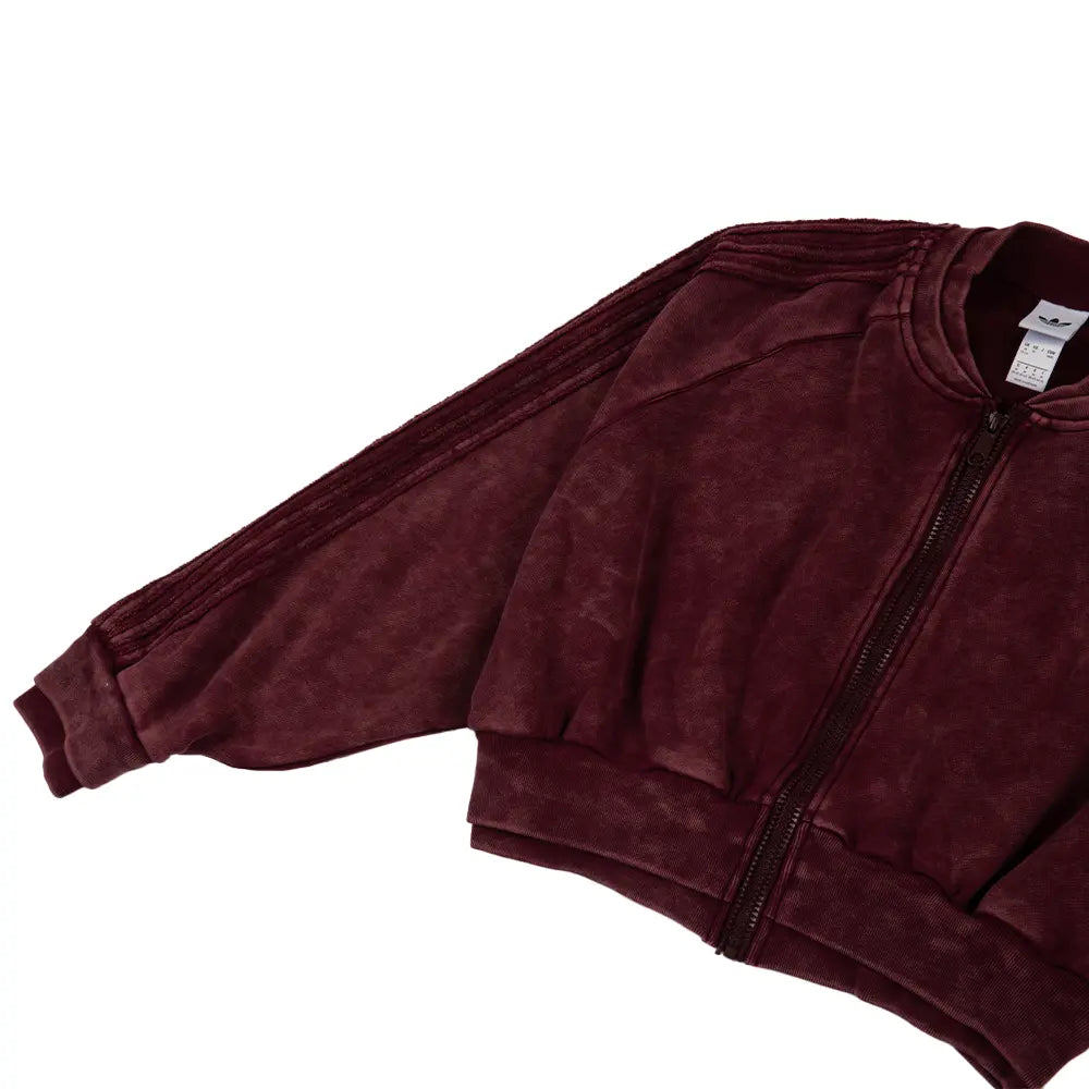 W SST Double Layered Cropped Track Top 'Maroon'
