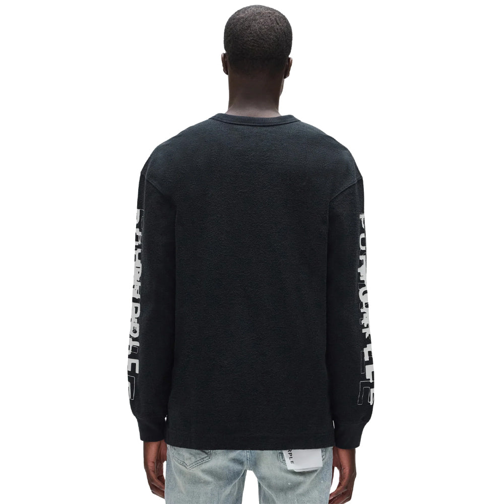 Heavyweight Textured Graphic LS Tee 'Black'