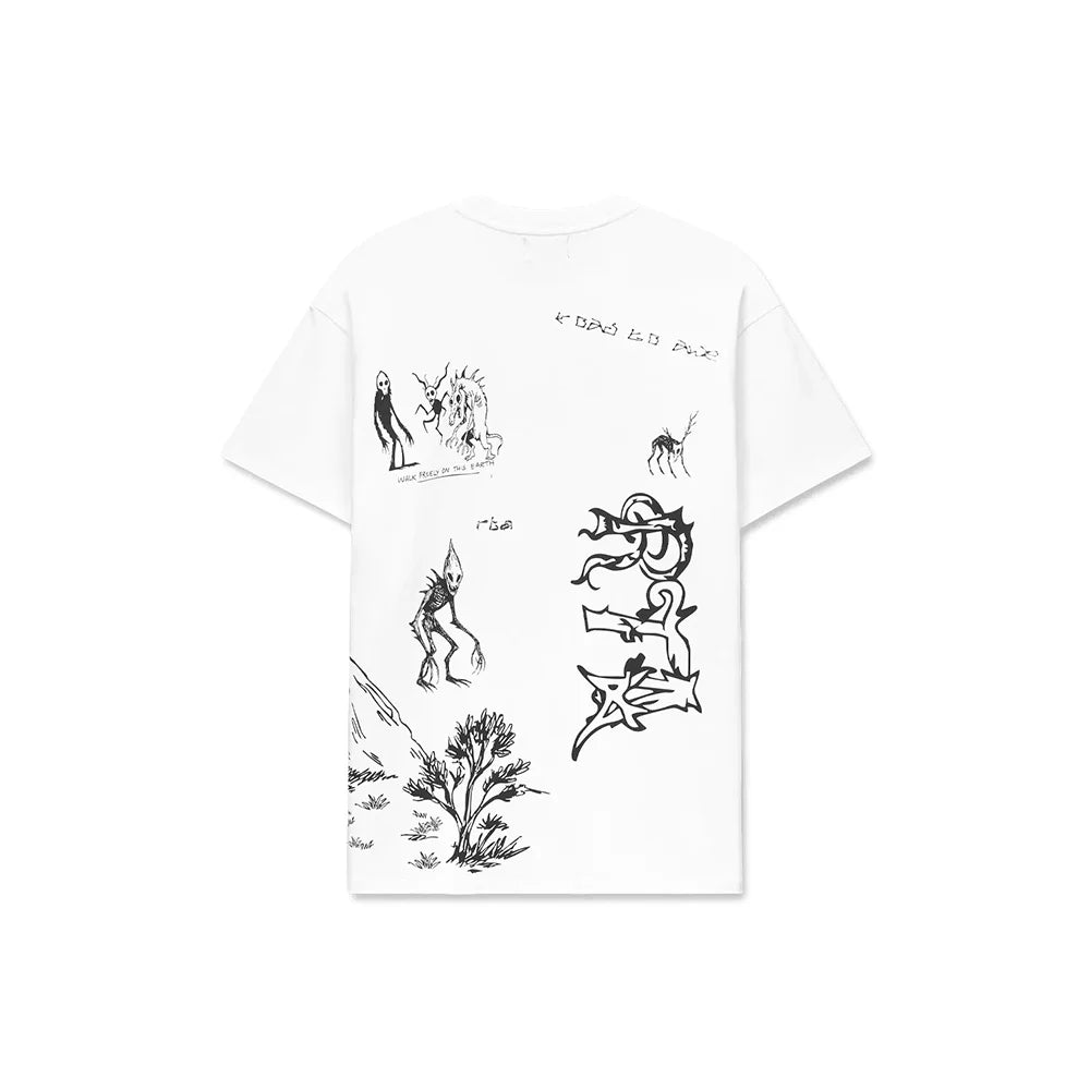 Colin Oversized Short Sleeve Tee 'White Creature Scenery'