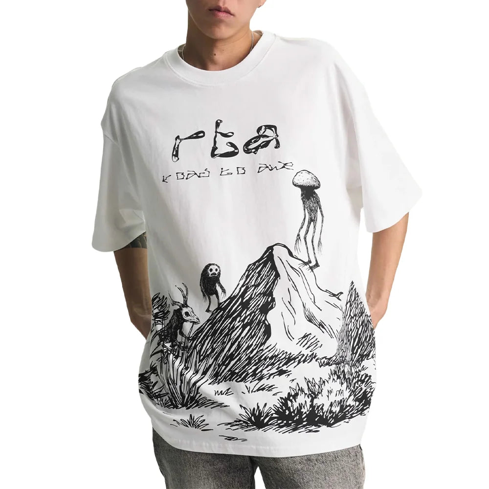 Colin Oversized Short Sleeve Tee 'White Creature Scenery'