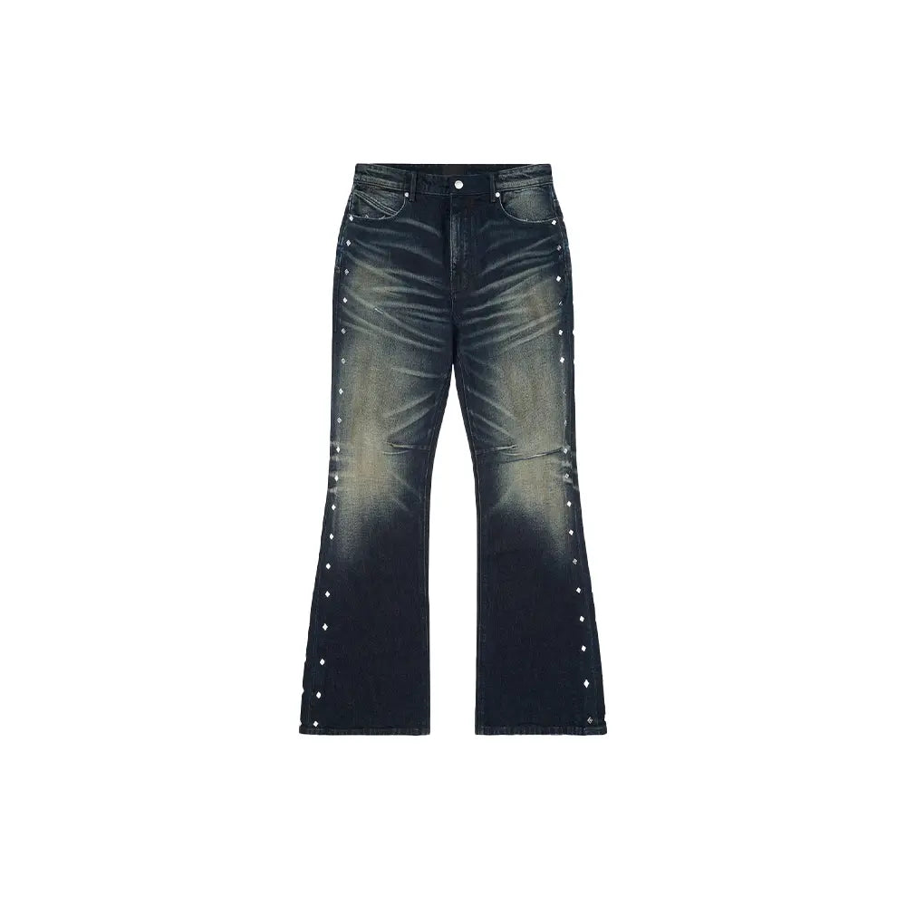 Mael Slim Flare Jean 'Abyss Drift Stud'